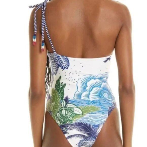 FARM Rio Anthropologie Graphic Rio One-Piece Swimsuit Sz M Retail Price $185.00 - Picture 12 of 16
